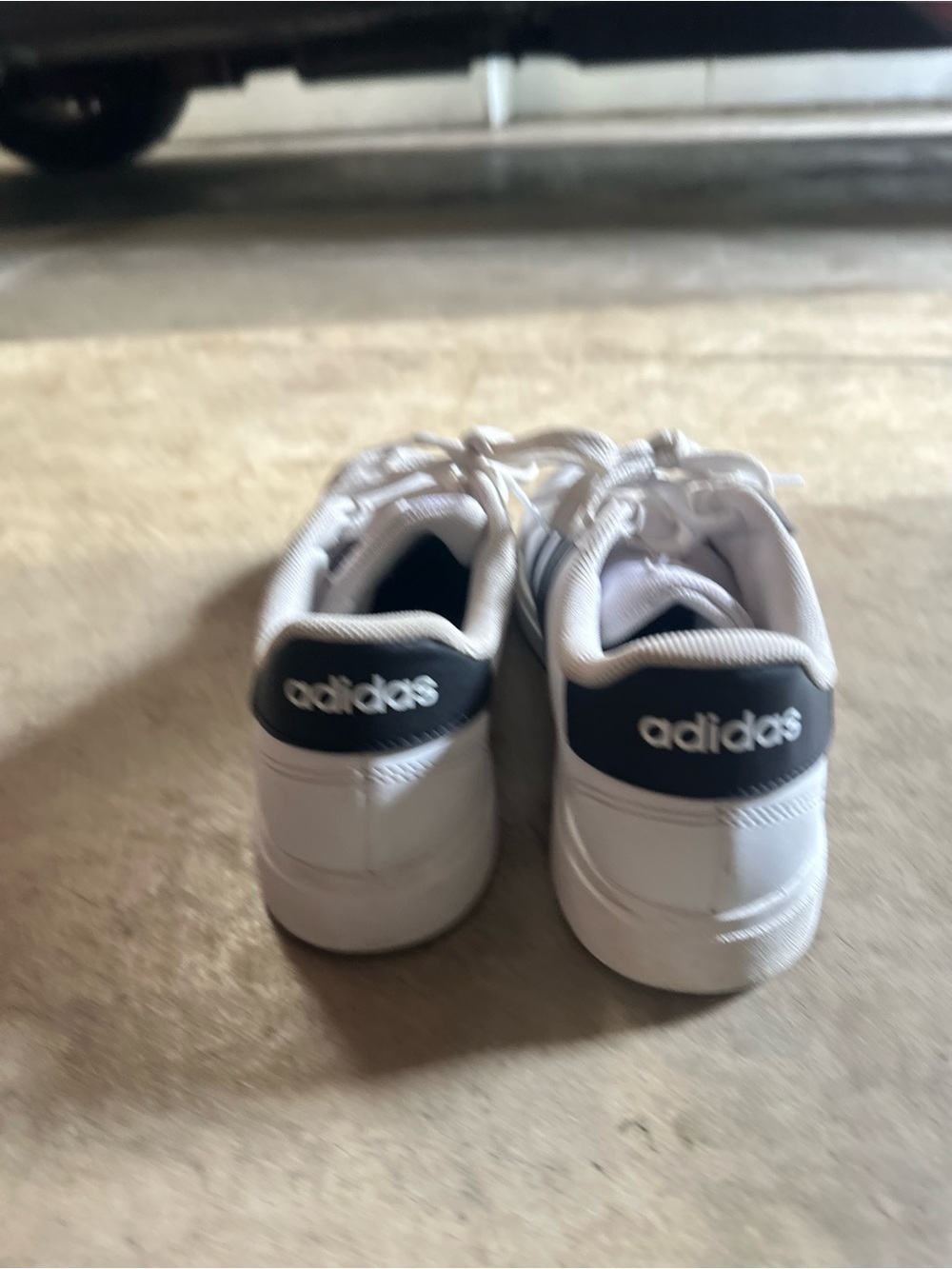 adidas White Sneakers with Black Three-Stripes - Picture 3 of 3